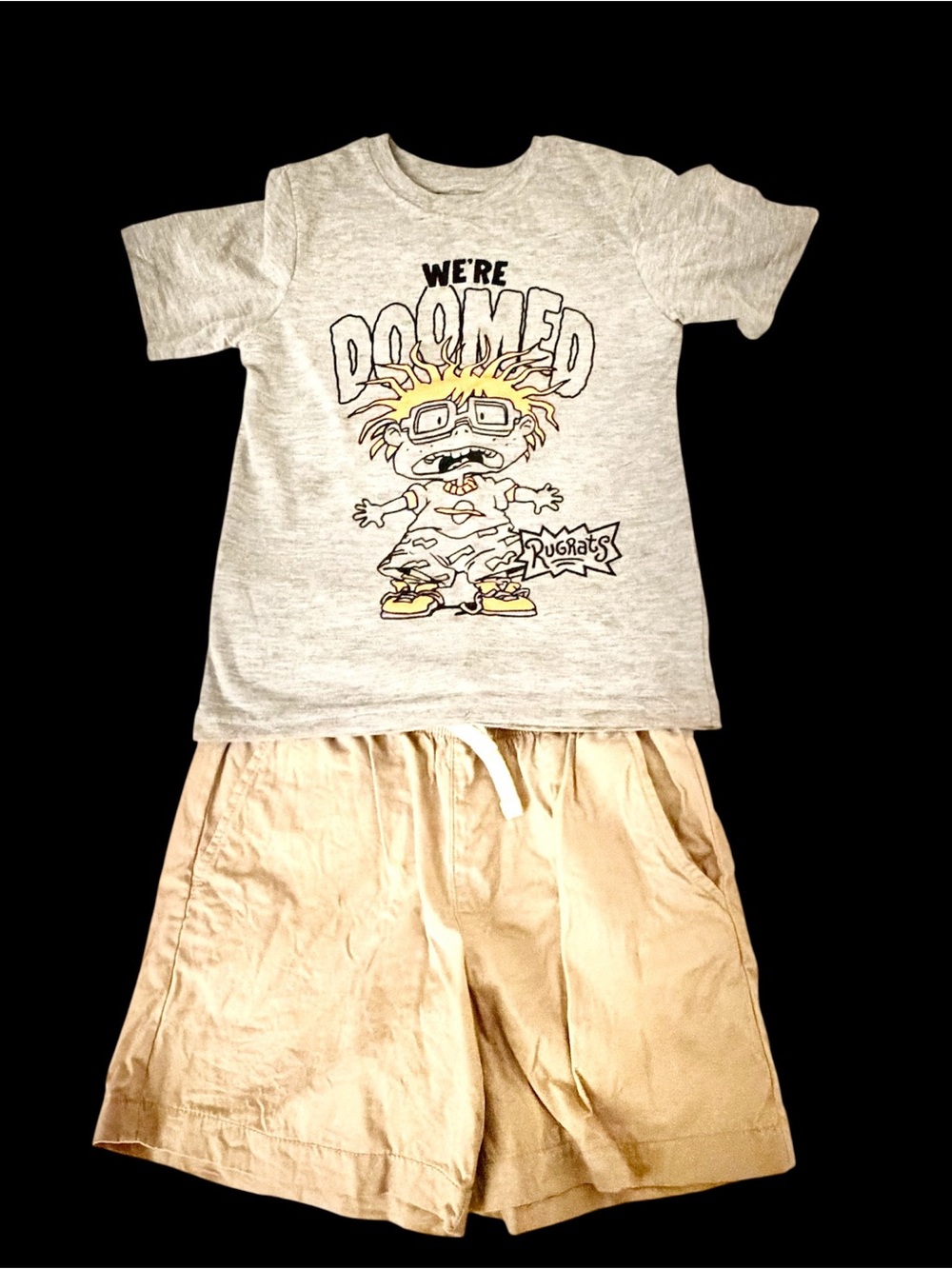 Rugrats Themed T-shirt & Khaki Short Set Size 7/8